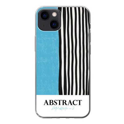 Produktbild von MuchoWow® Handyhülle Schutzhülle Hülle für iPhone 13 Design - Blau - Schwarz - Weiß Silikon Softcase Handy Hülle - Karteninhaber
