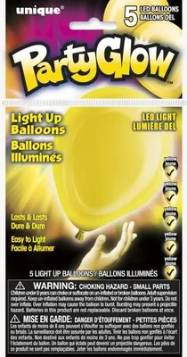 Produktbild von 5 Stück gelbe LED Ballons ca. 25 cm