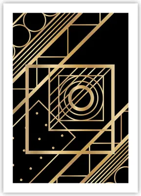 Produktbild von Poster - Poster ohne Rahmen - Abstraktion Quadrat Gold - 50x70 cm - Wand Bild - Wanddeko - Wandbilder - Kunstposter - Wandposter - Bilder - Kunstdruck - Wanddekoration - Wandbild - P2XPA50x70-4375