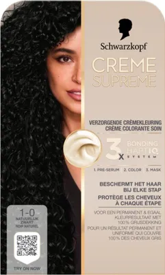 Immagine prodotto di Schwarzkopf - Colore dei capelli - Creme Supreme 1-0 - Nero naturale - 245 g - 1 pezzo