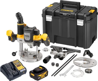 Obrázek produktu pro Akumulátorová horní frézka DeWalt DCW 620 M1T 18 V, 12 mm, bezkartáčový motor + 1x akumulátor 4,0 Ah + nabíječka + TSTAK