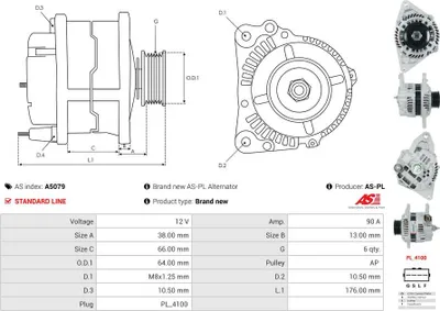 Immagine prodotto di Alternatore Mitsubishi L200 2.5 Di-D