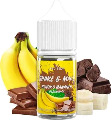 Produktbild von Belissia Shake and Make Schoko Banane Refill - 30 ml hochdosiertes Lebensmittelaroma - zum Nachfüllen - Für Backen, Speisen, Getränke, Shakes, DIY uvm