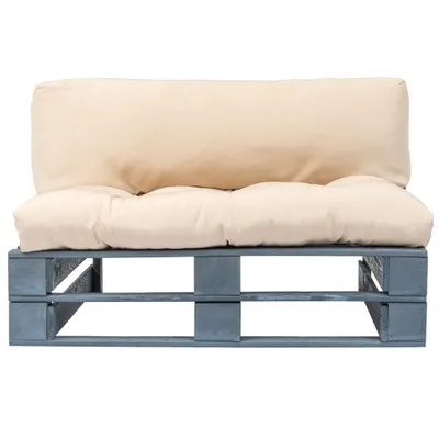 Zdjęcie produktu dla vidaXL Sofa ogrodowa z palet z poduszkami z drewna sosnowego w kolorze piaskowym
