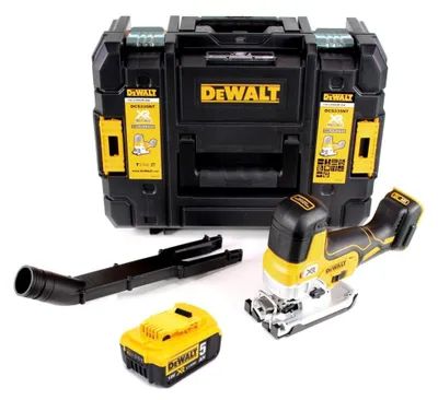 Obrázek produktu pro Akumulátorová přímočará pila DeWalt DCS 335 NT 18V + 1x akumulátor 5,0 Ah v TSTAK - bez nabíječky