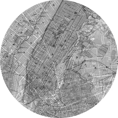 Immagine prodotto di Sanders & Sanders fotomurale autoadhesivo tondo carta geografica grigio Ø 125 cm