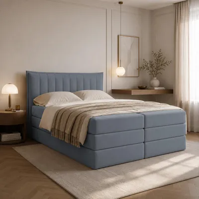 Produktbild von Boxspringbett Lumora Plus mit Bettkästen für Bettwäsche, Polsterbett mit Taschenfederkernmatratze, Doppelbett, Schlafzimmer (120x200, Dunkelgrau - Itaka 14, ohne Topper)