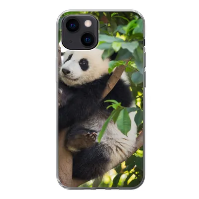Produktbild von MuchoWow® Handyhülle Schutzhülle Hülle für iPhone 13 mini Panda - Tier - Baum Silikon Softcase Handy Hülle - Softcase