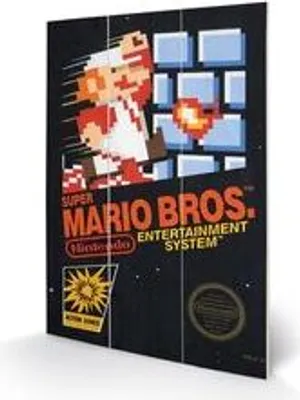 Immagine prodotto di Super Mario - Copertina NES - Stampa su legno
