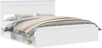 Obrázek produktu pro Rám postele s čelo Bílá 180 x 200 cm Masivní borové dřevo