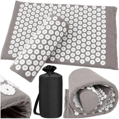 Produktbild von KRUMAD Akupressurmatte Set mit Kissen für Rücken und Nacken, inklusive Tasche, Stachelmatte zur Entspannung und Regeneration, Wellness Zuhause