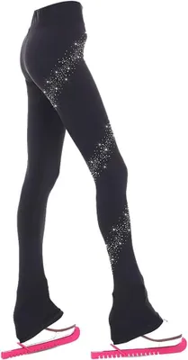 Productafbeelding van Schaatspanty dames en meisjes - lange broek met strass - warme legging voor kunstschaatsen