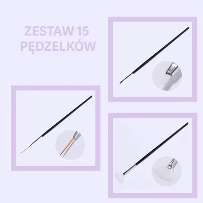 Produktbild von 15-teiliges Nageldesign Pinselset - Rosa