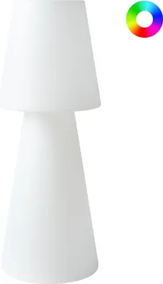 Obrázek produktu pro BELIANI Venkovní stojací lampa LED bílá ze syntetického materiálu IP54 vodotěsná s dálkovým ovládáním zahradní osvětlení
