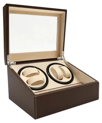 Produktbild von Uhrenbeweger, automatische Rotation, eleganter Präsentationskasten, Braun