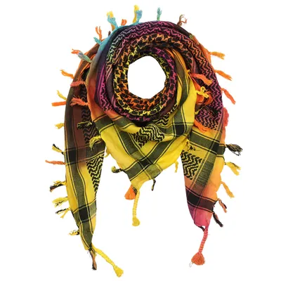 Produktbild von Palituch - Tie dye-Batik-bunt - schwarz 01 - Kufiya PLO Tuch