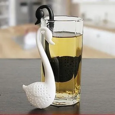 Immagine prodotto di Filtro per tè bianco cigno per tè sfuso - colino per tè / infusore per tè