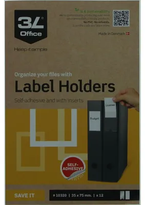 Image de Fenêtre 35x75mm autocollante plastique incl. étiquettes UE=10x12 pièces