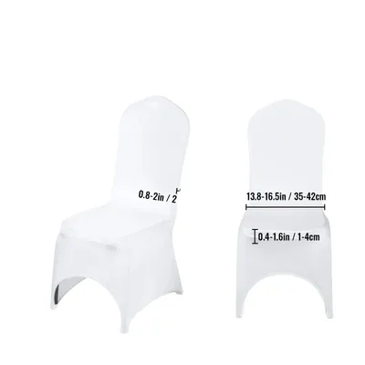Produktbild von Stuhlhussen, dehnbares Material, universelle Passform, Bogen-Front Weiß, 50PCS-a