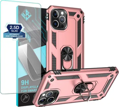 Produktbild von Armor Outdoor Handyhülle für Apple iPhone 12 Pro Max Handy Panzer Case Schutzhülle mit 9H Displayglas Displayschutz Farbe: Rosegold
