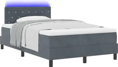 Zdjęcie produktu dla Łóżko sprężynowe z materacem Ciemnoszary 120 x 190 cm Aksamit