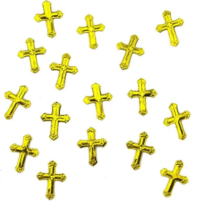 Produktbild von Oblique Unique 150 Deko Kreuze Konfetti Konfirmation Taufe Kommunion - gold