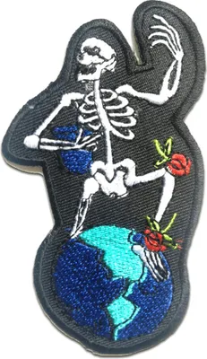Obrázok produktu pre Boozing skeleton biker - nášivka, nažehľovacia, nažehľovacia nášivka, nášivka, nášivky, na nažehlenie, veľkosť: 5,5 x 10,0 cm