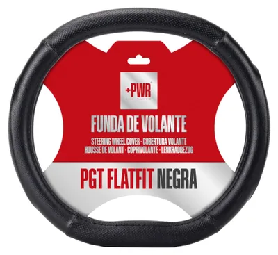 Obrázok produktu pre +PWR Car Parts PGT FlatFit: Čierna poťah na volant určená pre vozidlá Peugeot. Špeciálny dizajn
