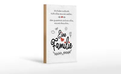 Produktbild von Holzschild  Familie Wir haben nicht alles aber, 18x12 cm, Holzschilder Spruch Glück Weisheit