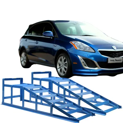 Produktbild von GEKO | 2x Auffahrrampen, Tragkraft 2000kg 91x35x17 Blau, für PKW Auto Spurbreite 26,5cm, Auffahrböcke