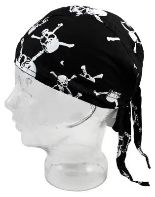 Produktbild von BestSaller 1326 Piraten Bandana Tuch mit Totenköpfen aus 100% Baumwolle, schwarz/weiß