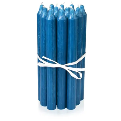Produktbild von Dänische Premium Stabkerzen 12er Set, Leuchterkerzen, Tischkerzen, Tafelkerzen Farbe: Petrol, Höhe: 18 cm