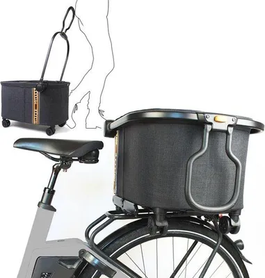 Produktbild von Famanu Fahrradkorb und Einkaufstrolley 2-in-1 - Zusammenklappbar und Benutzerfreundlich mit Rädern