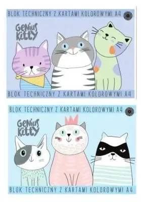 Zdjęcie produktu dla Blok techniczny A4/15K kolor Genius Kitty (10szt) - Ziemia Obiecana