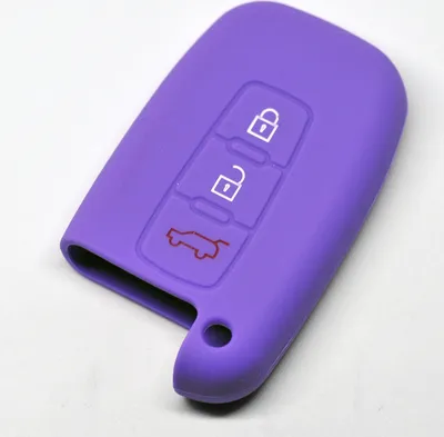 Produktbild von Auto Schlüssel Hülle Silikon Schutz Cover Lila kompatibel mit Hyundai Genesis Sonata KIA Optima Sportage 3 Tasten KEYLESS SMARTKEY
