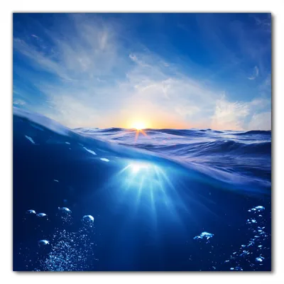 Produktbild von Wallario selbstklebende Möbelfolie/ Tischdecke für Innen und Außen, Größe: 60 x 60 cm - Wellen im Meer bei Sonnenuntergang