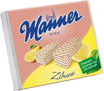 Produktbild von Manner knusprige fruchtig frische Waffeln mit Zitronenfüllung 75g