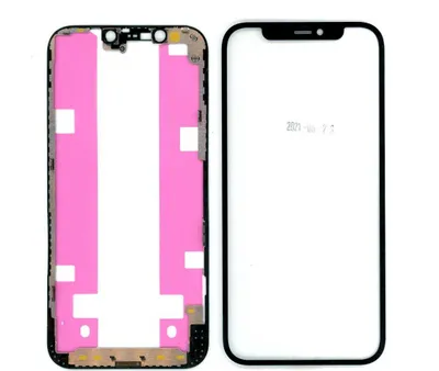 Produktbild von Premium iPhone 12/12 Pro Frontglas mit Rahmen und OCA Kleber