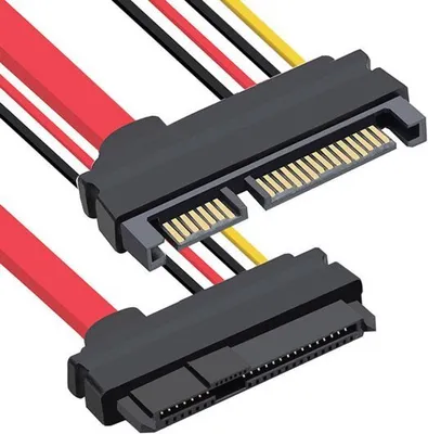 Produktbild von SYSTEM-S SATA Kabel 10 cm 22Pin Stecker zu SAS 29 Pin Buchse Adapter für Festplatte
