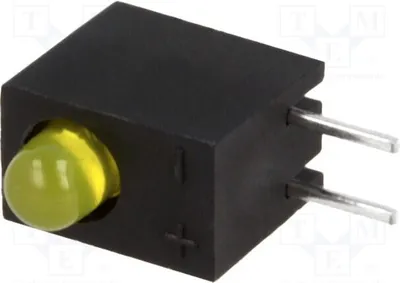 Image de 5 LED de 3 mm, quantité : 1 par boîtier, 20 mA, couleur : jaune.
Optique : diffuse, jaune.
Référence : L-710A8CB/1YD LE