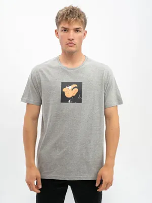 Produktbild von Herren Kurzarm T-Shirt Grau Schlümpfe Quadratisch M