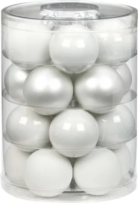 Produktbild von Weihnachtskugeln Glas 6cm, 20 Stück, Farbe:Just White-Mix ( weiß )