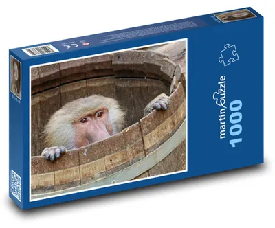 Obrázek produktu pro Puzzle 1000 Pavián v sudu - martinpuzzle