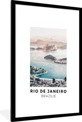 Produktbild von MuchoWow® Gerahmtes Poster Brasilien - Rio - Wasser 60x90 cm - Poster mit Schwarzem Bilderrahmen Wandposter Rahmen Foto Bilder - Dekoration - Wandposter Wohnzimmer - Hochwertig