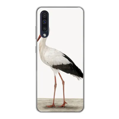 Produktbild von MuchoWow® Handyhülle Schutzhülle Hülle für Samsung Galaxy A30s Storch - Vogel - Tiere - Jungen - Kinder - Mädchen Silikon Softcase Handy Hülle - Karteninhaber