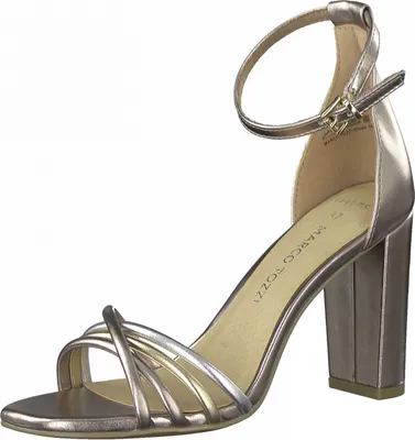 Produktbild von Marco Tozzi Damen Slingback Sandalette Sandale High Heels Blockabsatz Party, Farbe:Rosa (Rose Met. Comb.), Größe:EUR 39