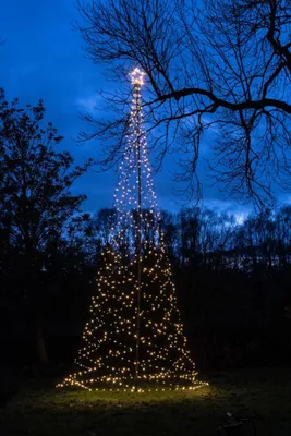 Productafbeelding van Vlaggenmastverlichting Tree With Star On Pole diameter160X500 cm836 Led Classic Warm kerstverlichting Anna's Collection