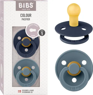 Obrázok produktu pre BIBS cumlík Hevea Rubber Natural Shape Hevea S Deep Space & Petrol 2 Pack 0-6 mesiacov