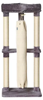 Productafbeelding van Quapas! Krabpaal met Klimzak | 60x60x136cm Grijs