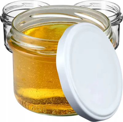 Obrázok produktu pre KADAX malé zaváracie poháre 235 ml, poháre fi82, mini poháre na med a korenie, poháre na džem s viečkom, vzduchotesné poháre na rozdávanie (biele 100 ks)